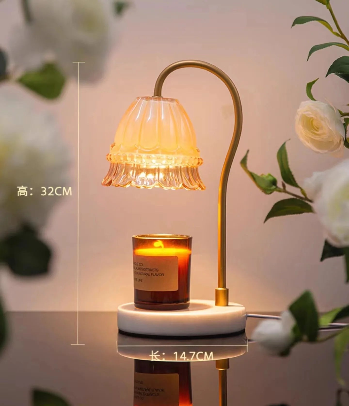 Candle Warmer Lamp with Timer and Dimmer, with 2 Bulbs