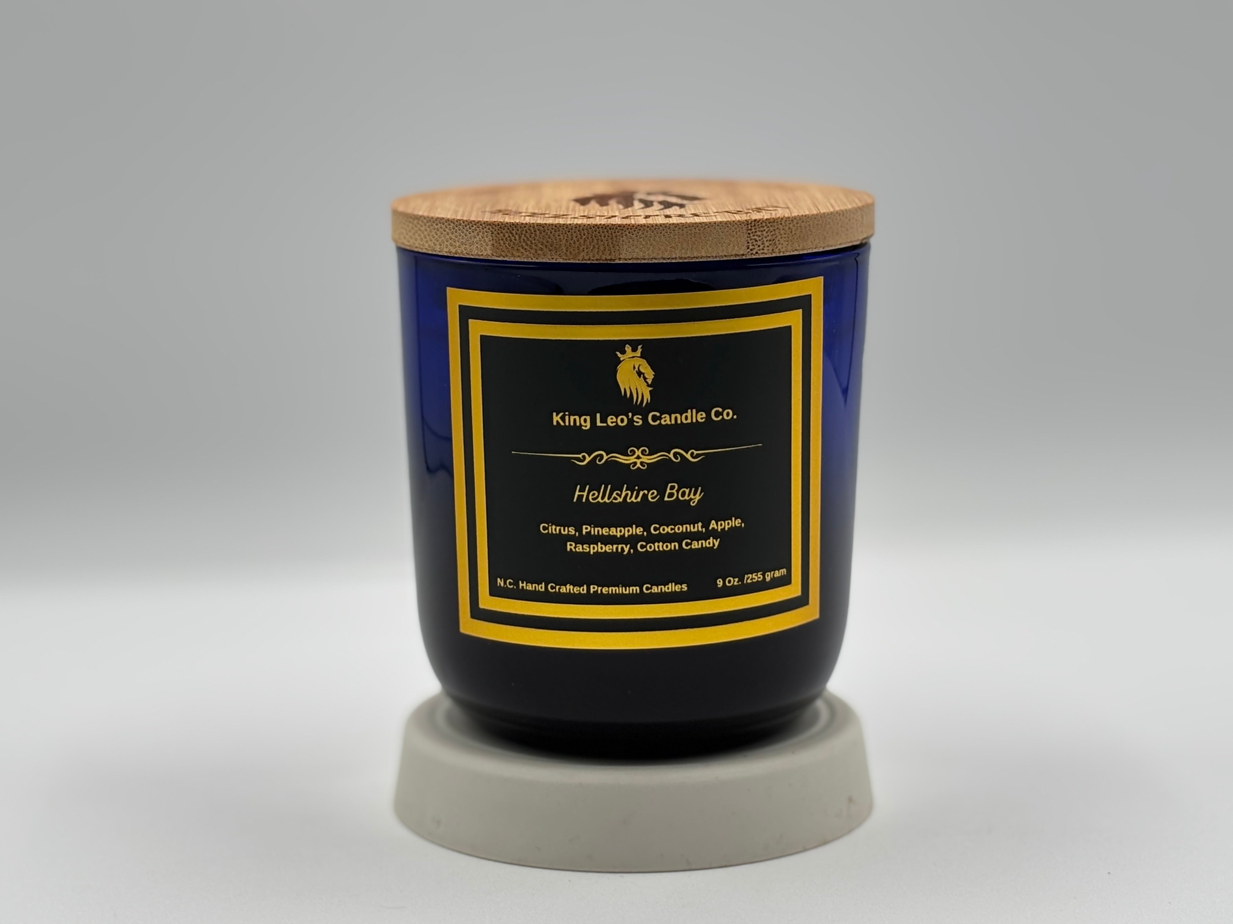 King Leo's Hand Crafted Candle, Hellshire Bay, Premium, Coconut Apricot, Wood Wicked Candles