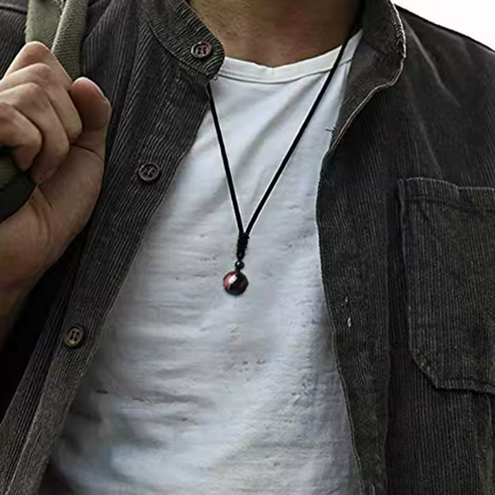 Natural Stone, Tiger's Eye Pendant Necklaces, Assorted Gemstone Triple Beads. Great For Him Or her