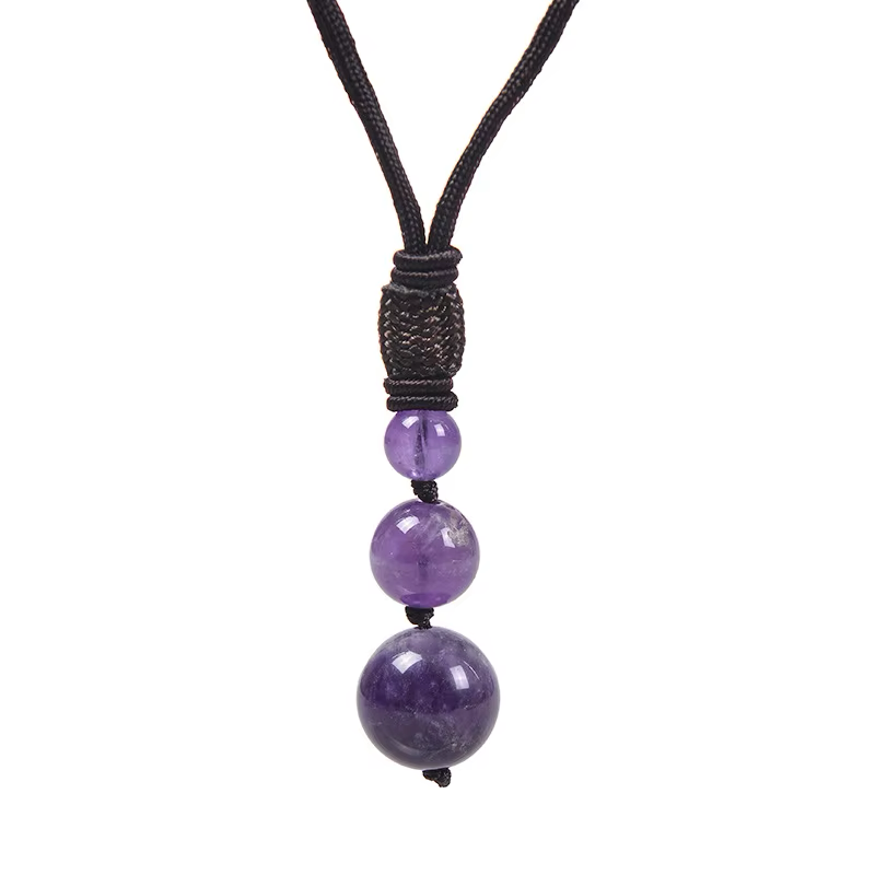Natural Stone, Tiger's Eye Pendant Necklaces, Assorted Gemstone Triple Beads. Great For Him Or her