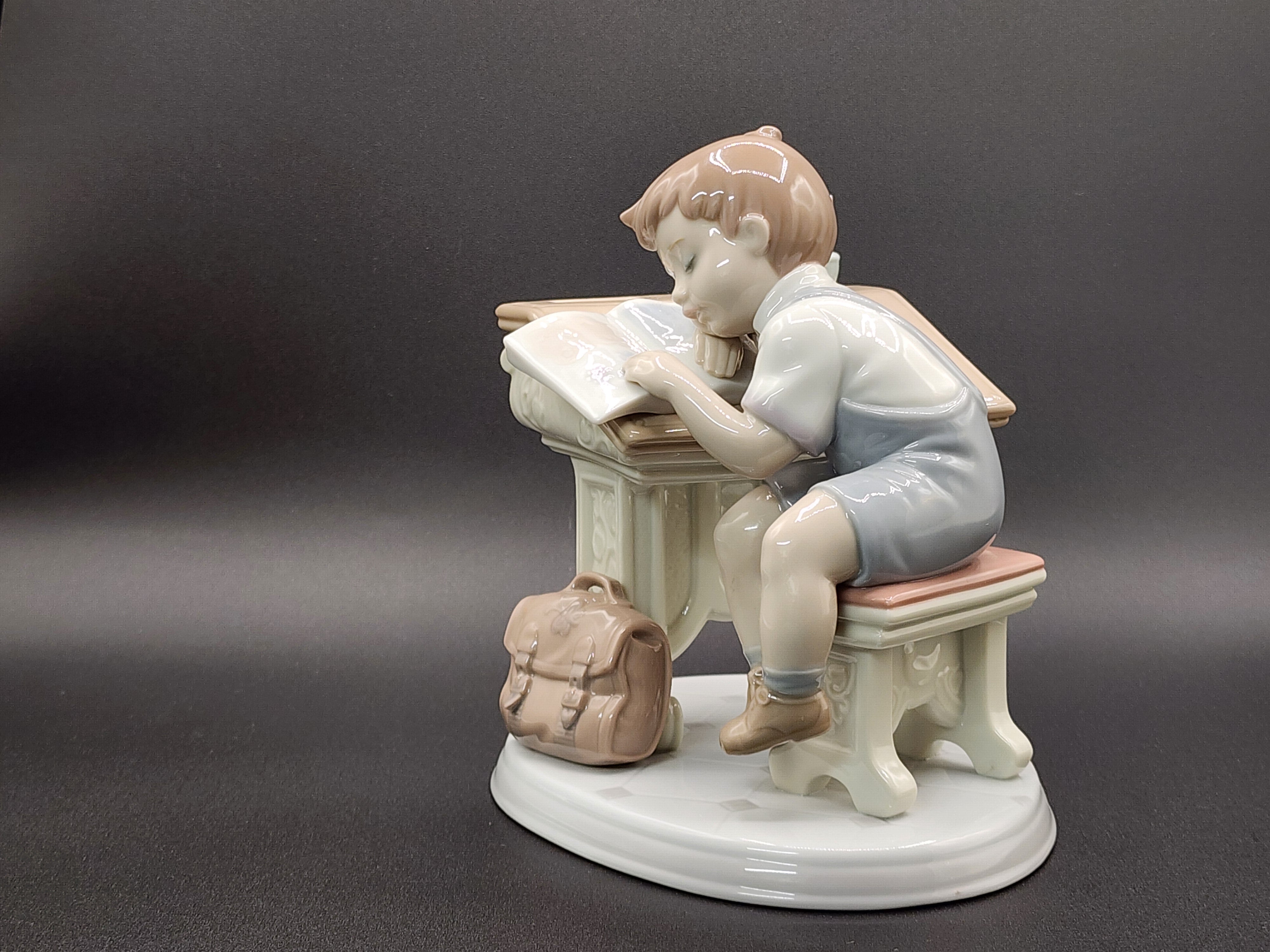 Lladro's Retired, Rare Sleepy Scholar Boy, In Excellent Condition