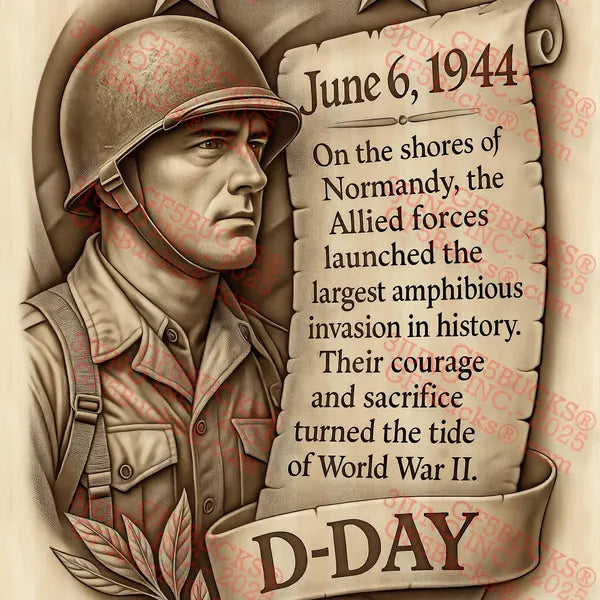 The Beaches Of Normandy, D Day, 11"x 11" 100 Piece Wooden Engraved Jigsaw Puzzles
